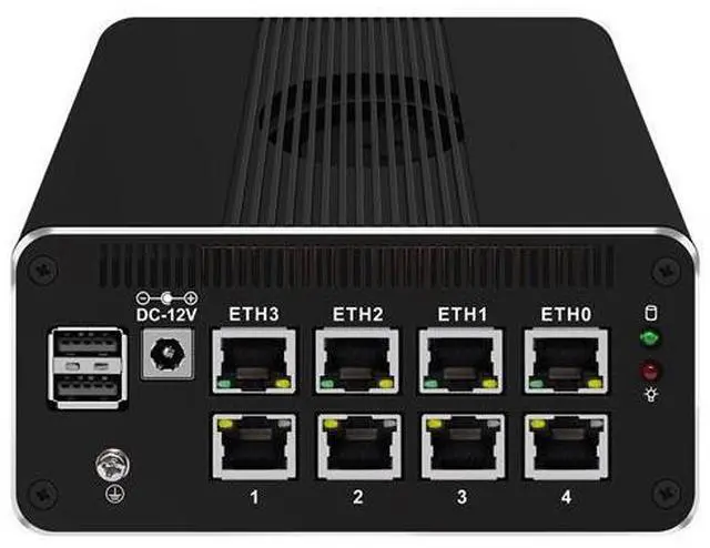 Main image of HUNSN Micro Firewall Appliance, Mini PC, VPN, Router PC, N100, RJ51k, 8 x 2.5GbE I226-V, Type-C, SIM Slot, TF Slot, DP, HDMI, 5 x USB2.0, USB3.0, Barebone, NO RAM, NO Storage, NO System