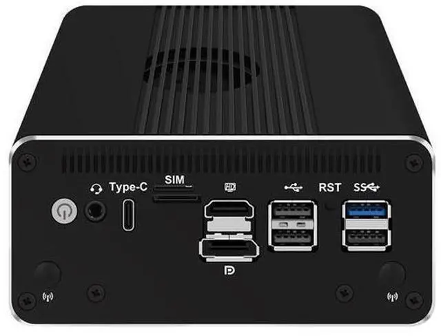 Alt view image 2 of 6 - HUNSN Micro Firewall Appliance, Mini PC, VPN, Router PC, N100, RJ52k, 4 x 2.5GbE I226-V, Type-C, SIM Slot, TF Slot, DP, HDMI, 5 x USB2.0, USB3.0, Barebone, NO RAM, NO Storage, NO System