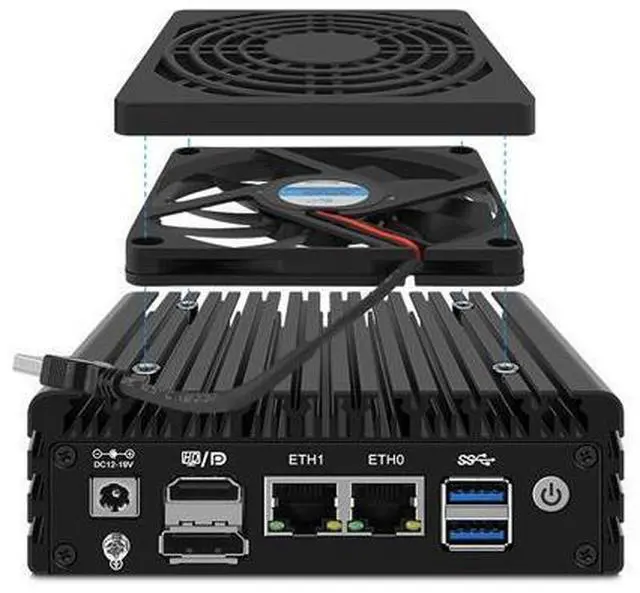 Alt view image 6 of 7 - HUNSN Micro Firewall Appliance, Mini PC, PFSense, Mikrotik, I3 N305, RJ56, OPNsense, VPN, Router PC, Home Server for 3D DIY, 2 x 2.5GbE LAN, HDMI, DP, 6 x USB, 0 RAM, 0 Storage, Barebone No System