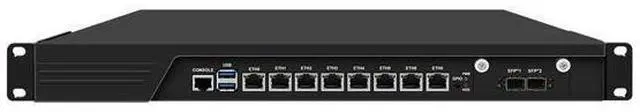 Main image of HUNSN 1U Cabinet Firewall Appliance 10Gbe, VPN, Network Rackmount, Core I5 9400, RJ60, 8 x 2.5GbE I226-V, 2 x SFP+ 82599ES 10Gbe, Barebone, NO RAM, NO Storage, NO System