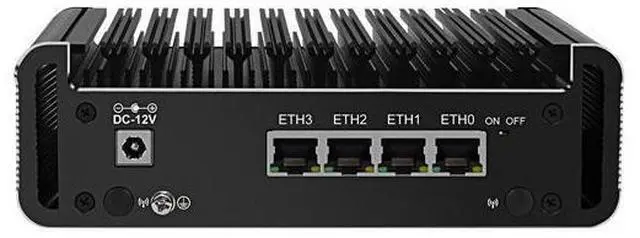 Alt view image 3 of 6 - HUNSN Micro Firewall Appliance, Mini PC, PFSense, Mikrotik, Celeron J6412, RJ62, OPNsense, VPN, Router PC, 4 x 2.5GbE I226-V LAN, 2 x HDMI, Type-C, TF Slot, 0 RAM, 0 Storage, Barebone No System