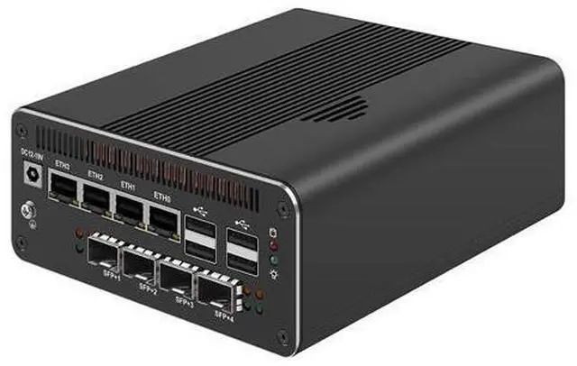 Main image of HUNSN Micro Firewall Appliance 10GbE, Mini PC, PFSense, Mikrotik, Ultra 5 Processor 125H, RJ69, OPNsense, VPN, Router PC, 4 x 2.5GbE LAN, 4 x SFP+ X710, Type-C, 0 RAM, 0 Storage, Barebone No System