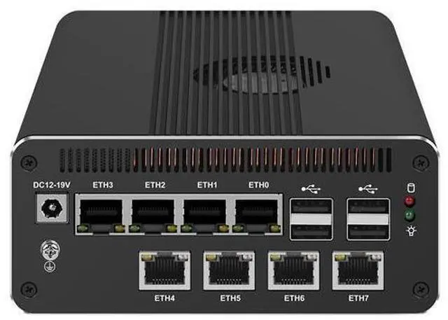 Alt view image 3 of 7 - HUNSN Micro Firewall Appliance, Mini PC, PFSense, Mikrotik, Ultra 5 Processor 125H, RJ69, OPNsense, VPN, Router PC, 8 x 2.5GbE I226-V, Type-C USB4, TF, DP, HDMI, 0 RAM, 0 Storage, Barebone No System
