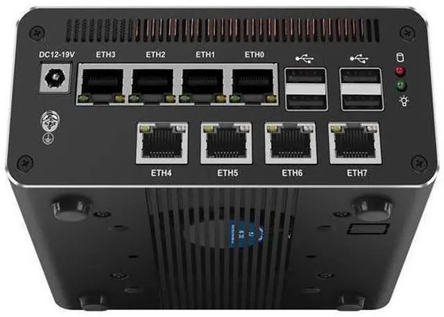 Alt view image 7 of 7 - HUNSN Micro Firewall Appliance, Mini PC, PFSense, Mikrotik, Ultra 5 Processor 125H, RJ69, OPNsense, VPN, Router PC, 8 x 2.5GbE I226-V, Type-C USB4, TF, DP, HDMI, 0 RAM, 0 Storage, Barebone No System