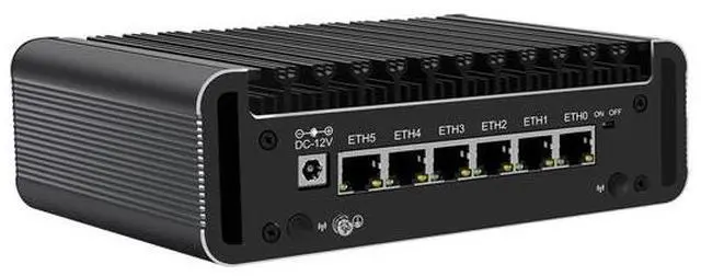 Alt view image 3 of 4 - HUNSN Micro Firewall Appliance, Mini PC, PFSense, Mikrotik, Twin Lake Core 3 N355, RJ47, OPNsense, VPN, Router PC, 6 x 2.5GbE I226-V, 2 x HDMI2.1, TF, Type-C, 8G DDR5 RAM, 512G SSD