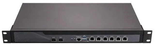 Main image of 1U Rackmount Firewall, pFsense Plus, Mikrotik, OPNsense, VPN, 3th Gen Core I3 3110M, 3120M, HUNSN RS48, Network Appliance, 6 x 2.5GbE I226-V LAN, 2 x SFP+ 82599ES 10 Gigabit,  4G RAM, 32G SSD
