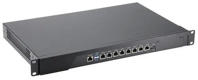 Alt view image 3 of 7 - 1U Firewall Appliance, pFsense, HUNSN RS46, C236 with Core I3 8100, Mikrotik, OPNsense, VPN, Network Rackmount, AES-NI, 8 x Gigabit LAN, Console, VGA, SIM Slot, 32G RAM, 128G SSD