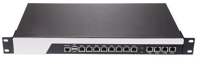 Main image of HUNSN 1U Firewall Appliance, pFsense, I3 8100, RS45, Mikrotik, OPNsense, VPN, Network Rackmount, AES-NI, 12 x Gigabit LAN, Console, VGA, 16G RAM, 128G SSD