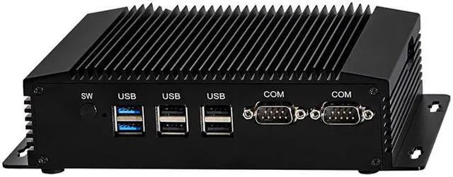 Alt view image 2 of 7 - Industrial Computer, Fanless Mini PC, HUNSN BM18, J1900 N3510 N3520, Embedded IPC, Windows 11 or Linux Ubuntu, Watchdog, GPIO, WOL, VGA, HDMI, 2 x LAN, 2 x RS232 422 485, 4G RAM, 64G SSD