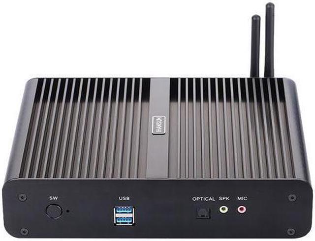 Alt view image 5 of 6 - HUNSN Fanless Mini PC, Desktop Computer, HTPC, I7 4500U 4510U 4650U, BM02, Windows 11 / Linux Ubuntu, Raid, 2 x HDMI, 2 x LAN, 4 x USB3.0, 4 x USB2.0, Optical, 0 RAM, 0 Storage, Barebone No System