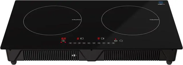 Alt view image 4 of 7 - Cheftop Induction 2 Burner Cooktop - Portable 120V Digital Ceramic Top 2 Burner Electric Cooktop with Kids Safety Lock - Works with Flat Cast Iron Pan,1800 Watt, Touch Sensor Control, Multiple Control