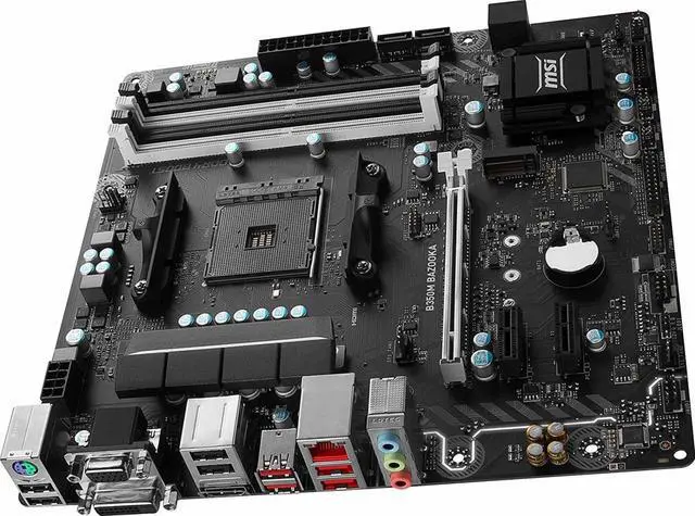Alt view image 6 of 6 - MSI Motherboard B350M BAZOOKA AMD B350 Chipset AM4 DDR4 Memory 1 x PCI Express 3.0 x 16 Micro ATX