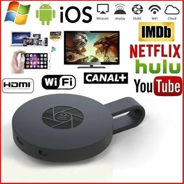 Main image of WiFi Wireless Display Dongle for Wireless HDMI Adapter Portable TV Receiver Airplay Dongle Mirroring Screen from Phone to Big Screen Miracast Support  480P