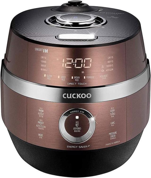 CUCKOO CRP-JHR1009F, 10-Cup (Uncooked) Induction Heating Pressure Rice  Cooker, 19 Menu Options, Auto-Clean, Voice Guide, Made in Korea