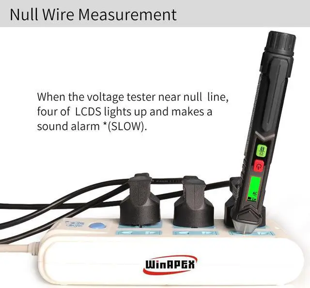 Alt view image 6 of 6 - WINAPEX ET8900 Non-contact Voltage Tester Pen Signal Intensity Display Sensitivity Adjustable Auto Voltage Tester Pen Detector