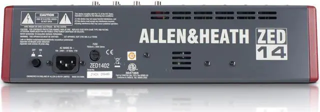Alt view image 9 of 15 - Allen & Heath ZED14 14 Channel USB Mixer