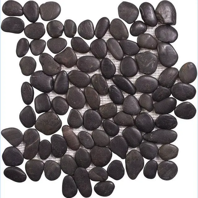 Main image of FREE SHIP - Black Pearl Interlocking 12x12 Polished Pebbles (10 SQ FT)