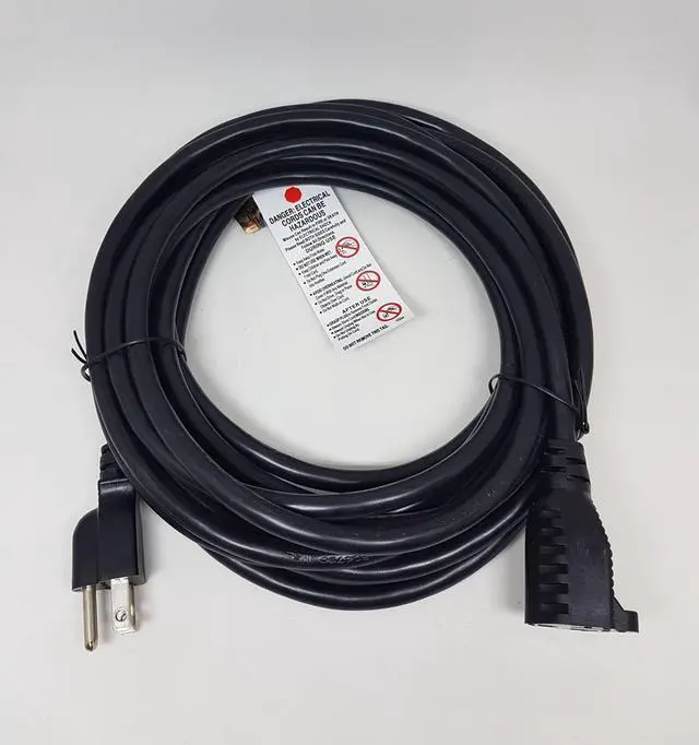 Main image of AC Power Cord Extension Male to Female  – 16 AWG, Black  25 ' (CSA / CUL ), Wall to Computer