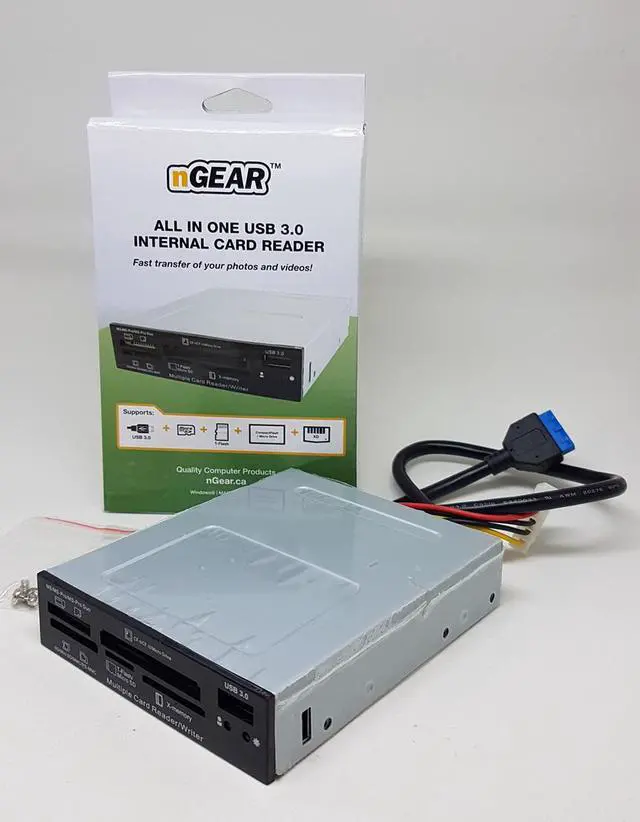 Main image of nGear USB 3.0 All-in-1 Internal Card Reader 3.5” w/ USB3.0 port, Black, Factory Part#: NG-35INT-CR-USB3