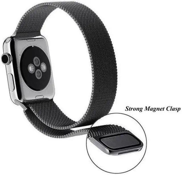 Alt view image 3 of 6 - Magnetic Milanese Loop Metal Watch Strap Apple Series 4 44mm/Series 3 2 1 42mm
