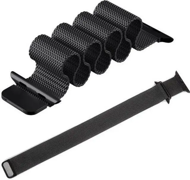 Alt view image 4 of 6 - Magnetic Milanese Loop Metal Watch Strap Apple Series 4 44mm/Series 3 2 1 42mm