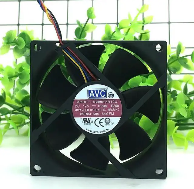Alt view image 5 of 5 - 2 Pieces New CPU Cooler Fan For DS08025R12U 80*80*25mm 12V 0.7A P158/P197/P209 PC Server Inverter Chassis Cooling 4 Pins 0TJ5T2