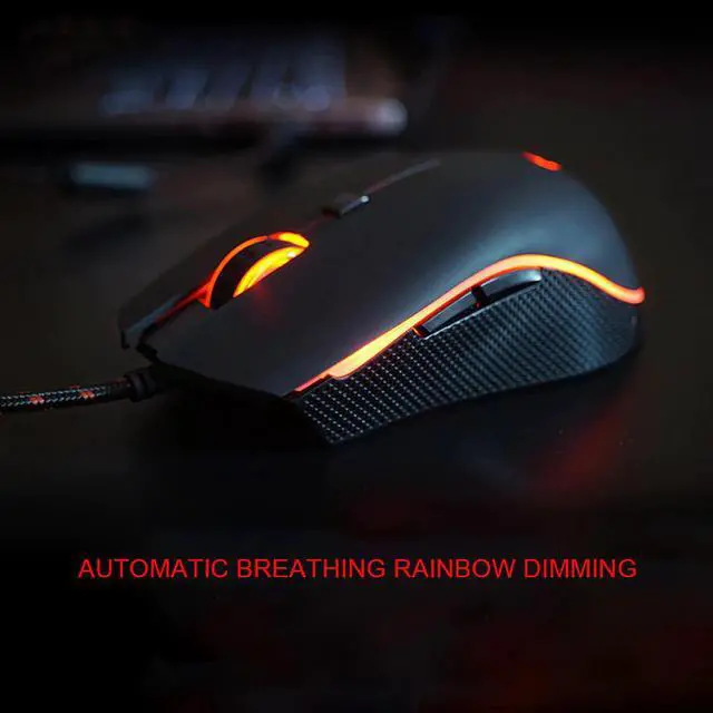 Alt view image 3 of 5 - V40 4000 DPI RGB Backlit 6 Buttons Breathe Wired Gaming Mouse 5 Million Times Professional For Windows 7 Modes RGB