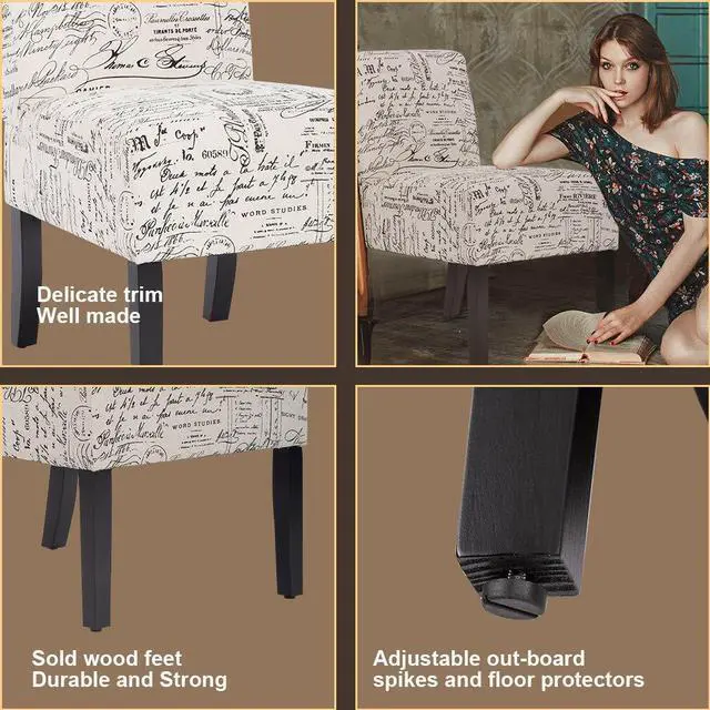 Alt view image 6 of 6 - New Urban Style Accent Chairs Sofa Side Chairs w/ Solid Wood Legs Home Furniture