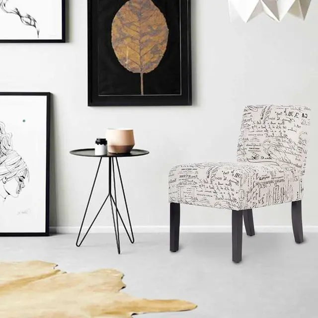 Alt view image 5 of 6 - New Urban Style Accent Chairs Sofa Side Chairs w/ Solid Wood Legs Home Furniture