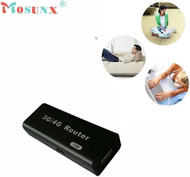 Alt view image 2 of 5 - Ecosin2  3G/4G WiFi Wlan Hotspot AP Client 150Mbps RJ45 USB Wireless Router 17Mar13