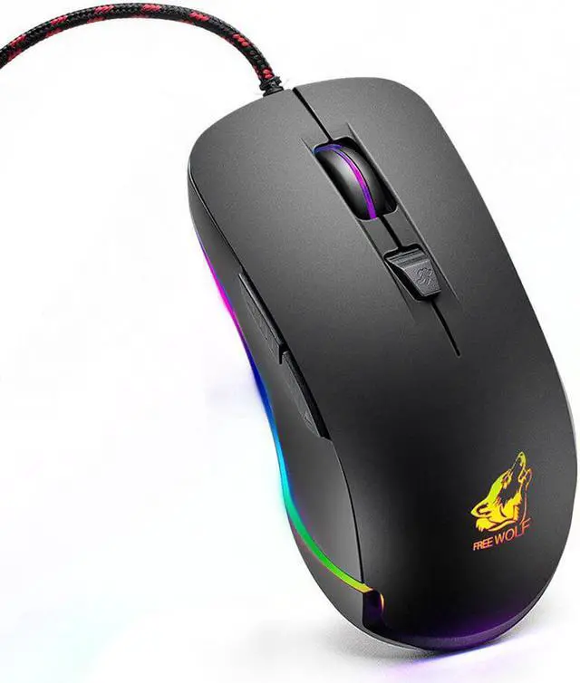 Alt view image 3 of 5 - Adjustable V6 Wired RGB LED Backlit 4000DPI Optical USB Ergonomic Gaming Mouse Gamers PC Laptop New Mice Mouse