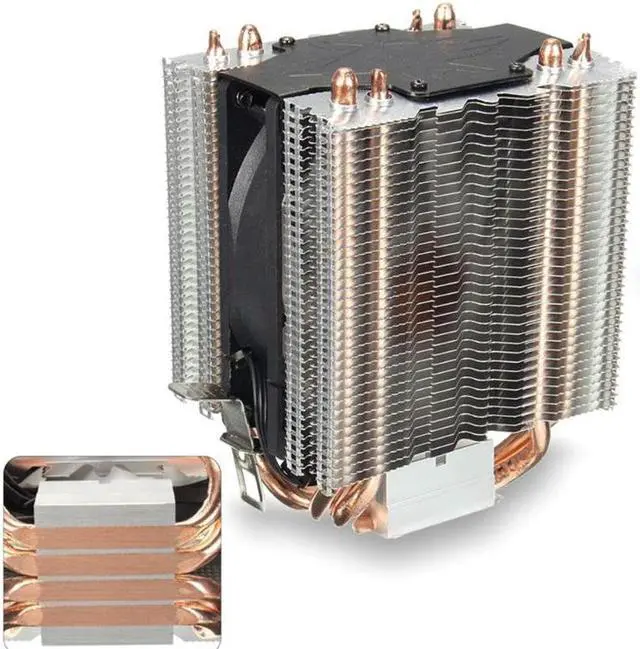 Alt view image 4 of 5 - Radiator Blue LED Hydraulic Bearing CPU Cooler Fan Heatsink for Intel LGA1150 1151 1155 775 1156  Fan Cooling