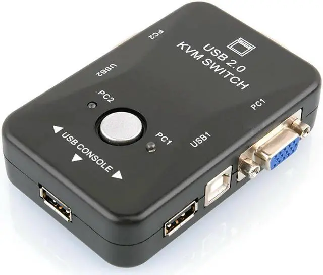 Alt view image 4 of 5 - Box Mouse Video Monitor 2-Port USB2.0 KVM For Keyboard Adapter er 1920*1440