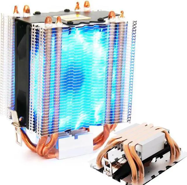 Alt view image 2 of 5 - Radiator Blue LED Hydraulic Bearing CPU Cooler Fan Heatsink for Intel LGA1150 1151 1155 775 1156  Fan Cooling