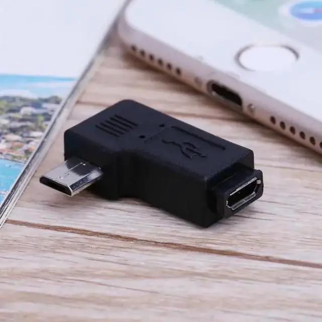 Alt view image 3 of 5 - 90 Degree Right Angle Elbow Micro USB Male to Female Adapter L Shaped Micro USB M/F Charging Cable Connector Converter