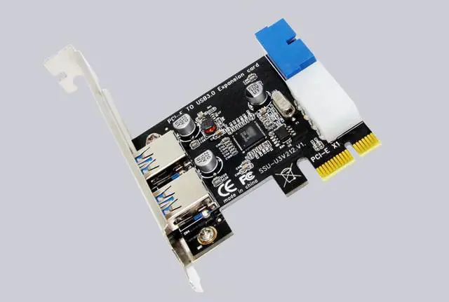 Alt view image 5 of 6 - External 2Port USB3.0 + Internal 19pin Header PCIe Card 4pin IDE Power Connector