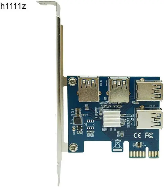 Main image of PCI-E 1X to 4 PCI-E 16X Slots Riser Card External Adapter PCI-E 1 to 4 Port Card Multiplier Riser Card for Bitcoin Miner Machine