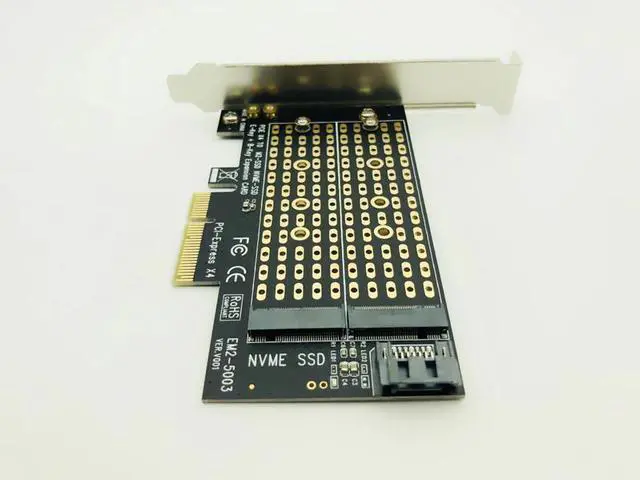 Alt view image 3 of 5 - NVMe SSD NGFF TO PCIE X4 Adapter M Key B Key Dual Interface Card Support PCI Express 3.0 2230 2242 2260 2280 Size M2 SSD NEW