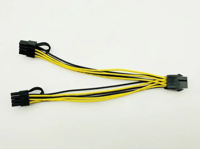 Alt view image 6 of 6 - 10PCS 6pin PCI Express to PCIe Dual 8pin Cable Motherboard Graphics Video Card PCI-e GPU VGA Splitter Hub Power Cable for Mining