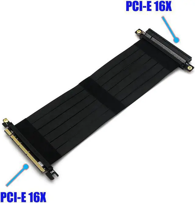 Alt view image 3 of 6 - PCI Express 3.0 High Speed 16x Flexible Cable Riser Card Extension Port Adapter Graphics video Card extend cord Cable for Mining