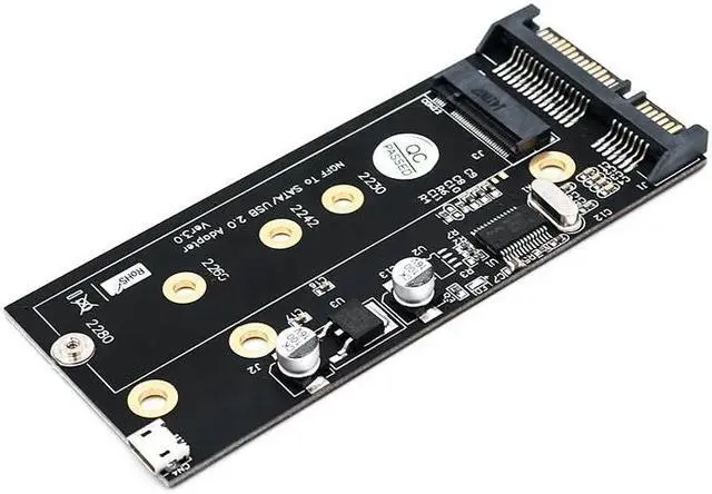 Alt view image 6 of 6 - M.2 to USB SATA Adapter SATA-Bus NGFF M.2 KEY B to SATA 2.5 with USB 2.0 and 3.5 HDD Bracket Adapter Raiser for 2230-2280 M2 SSD