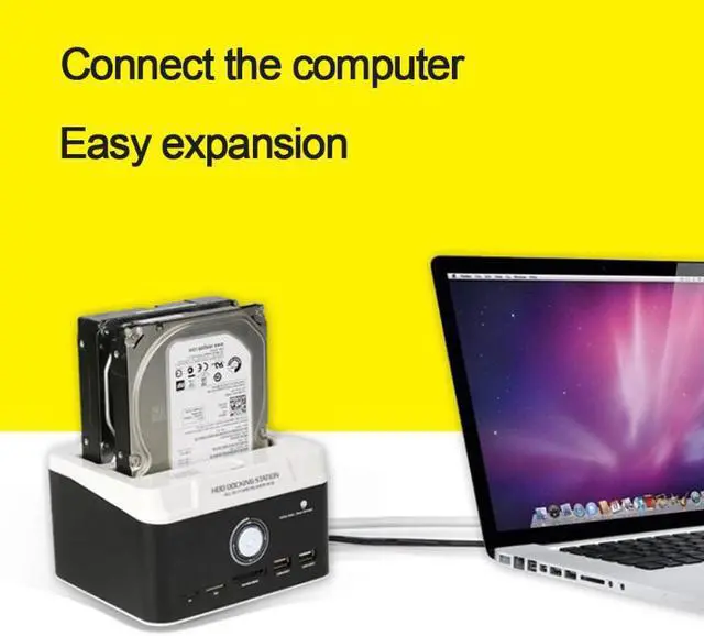 Alt view image 3 of 6 - Hard Disk HDD Docking Multi-functional External USB3.0 Hard Drive Dock Base 2.5 inch 3.5inch SATA IDE Hard Disk HDD Docking