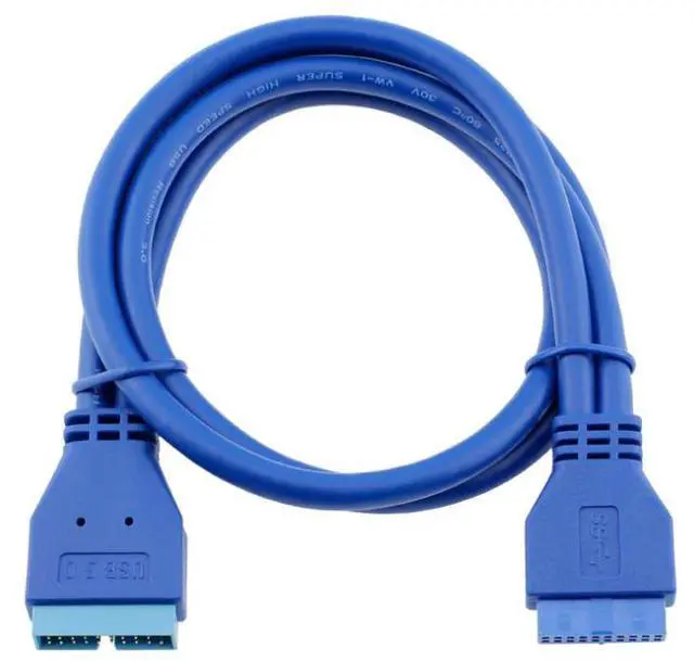 Alt view image 2 of 4 - 0.5m 20Pin  Female USB3.0 to 20Pin Male USB 3.0 Extension Cable Motherboard Mainboard 20pin Header Adapter Cable extender