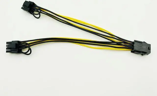 Alt view image 5 of 6 - 10PCS 6pin PCI Express to PCIe Dual 8pin Cable Motherboard Graphics Video Card PCI-e GPU VGA Splitter Hub Power Cable for Mining