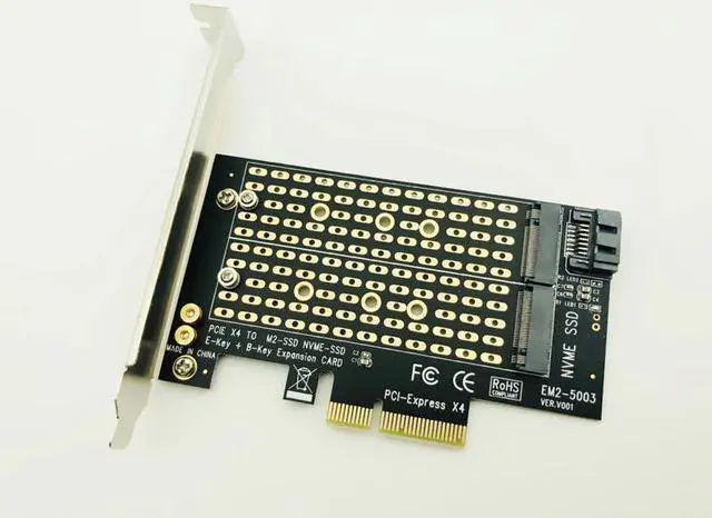 Alt view image 2 of 5 - NVMe SSD NGFF TO PCIE X4 Adapter M Key B Key Dual Interface Card Support PCI Express 3.0 2230 2242 2260 2280 Size M2 SSD NEW