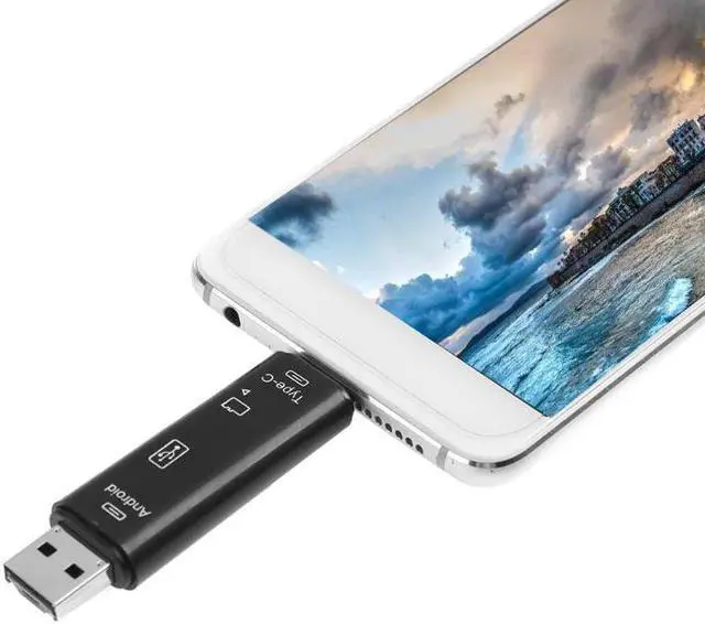 Alt view image 2 of 6 - High Speed Type-C Card Reader Micro USB Type-C Flash Drive Adapter Connector Universal 3 in 1 Combo to Slot TF Card Reader
