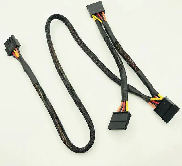 Alt view image 2 of 6 - Black Sleeved 5Pin to 3*SATA Modular Power Supply Cables Adapter PSU SATA Power Cable for OCZ ZT/GreatWall 88CM