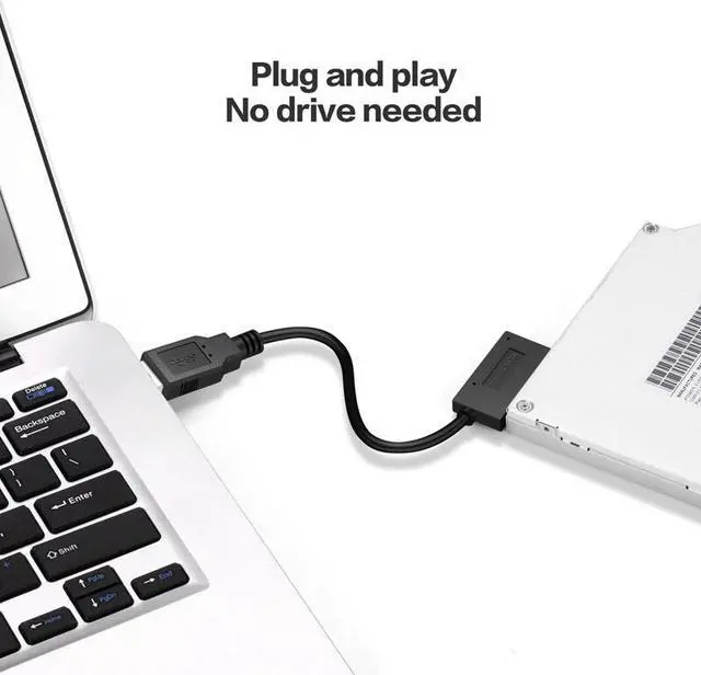 Alt view image 4 of 5 - USB 2.0 to Mini Sata II 7+6 13Pin Adapter Converter Cable for Laptop CD/DVD ROM Slimline Drive