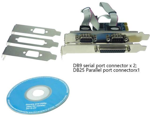 Alt view image 4 of 4 - PCIe Combo 2 Serial + 1 Parallel IEEE 1284 Controller card PCI express to printer LPT port + RS232 com port Adapter