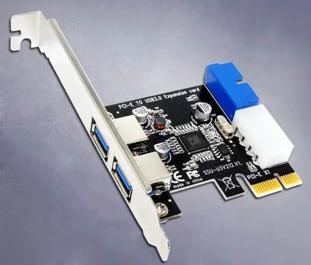 Main image of External 2Port USB3.0 + Internal 19pin Header PCIe Card 4pin IDE Power Connector
